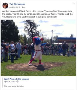 Otto Throws out the 1st pitch of the 2012 WPLL season